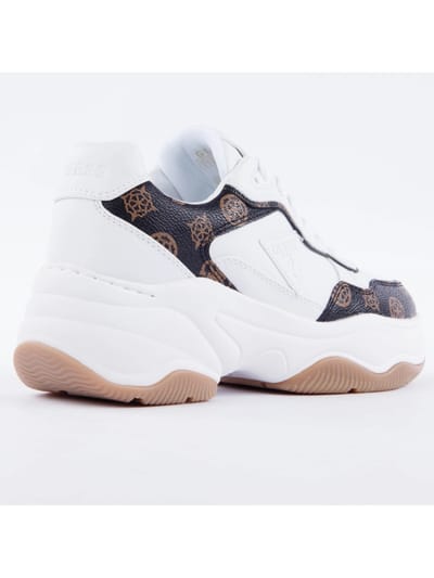 Slip-On Sporty Lace-Up Sneakers Wo - White