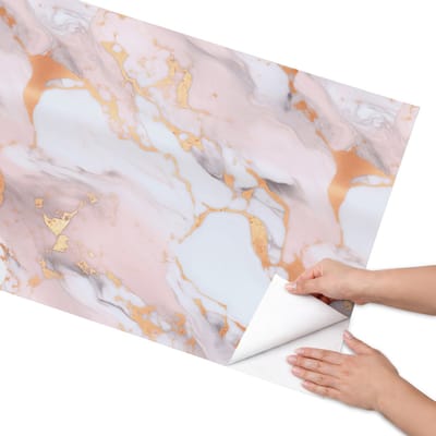 Coloray Meubel Wrap Folie - Wit Meubelfolie - 65x130 cm - Meubelfolie Zelfklevend Elegante abstractie - Wrapfolie Keuken - Abstract Meubelfolie - Decoratiefolie - Tafeldecoratie - Abstractie