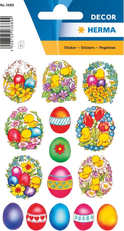 HERMA 3689 Stickers Décor Pasen Bloemen & kuikens