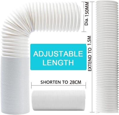 Afvoerslang voor airconditioning en wasdroger - 1,5 meter, diameter 130 mm/150 mm