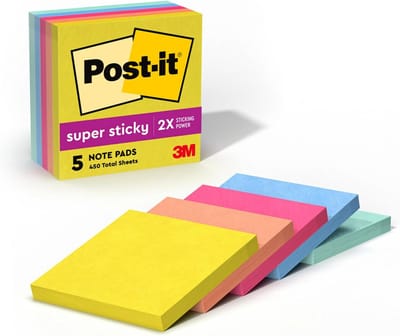 Super Sticky Notities 3x3 inch - 5 Blokken Sterke Plakbriefjes Zomer Collectie