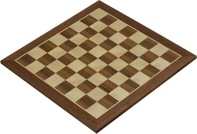 Schaakbord Walnoot - Toernooi Bord - Strategisch Spel - Inleg Mahonie Plataan - 50 mm Velden - Natuurlijk Bruin