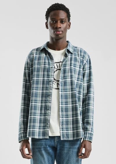 Overhemd met lange mouwen in flanel met splitmanchetten QS