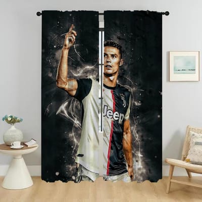 Gordijnen voor Slaapkamer Ronaldos Huis Interieurgordijnen voor Woonkamer Verduisterend Gordijn Scheidingswand Halloween Decoratie Shades W60xH90cmx2pcs-CL