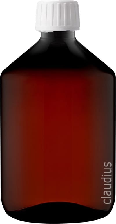 Lege plastic Fles Apothekersfles 500 ml PET Amber bruin - met witte dop - set van 10 stuks - navulbaar - leeg