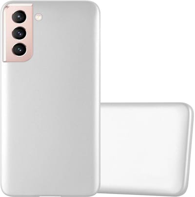 Cadorabo Hoesje geschikt voor Samsung Galaxy S21 5G in METALLIC ZILVER - Beschermhoes gemaakt van flexibel TPU silicone Case Cover