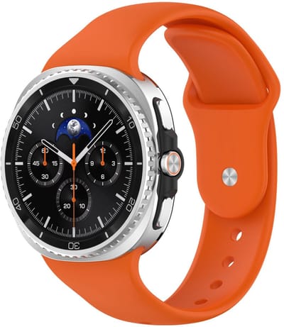 Siliconen bandje - geschikt voor Samsung Galaxy Watch 8 (40mm) / Galaxy Watch 8 (44mm) / Galaxy Watch 8 Classic - druksluiting - oranje