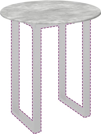 Tafelblad - Blad voor tafel - Buitenmeubilair - Ronde vorm - 80 x 80 cm - Betongrijs