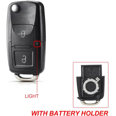 Coque de clé de voiture pliable à 2/3/4 boutons Fob Pour Vw Passat Polo Golf Bora Ibiza Leon Octavia Fabia Beetle Skoda Seat B5 gray