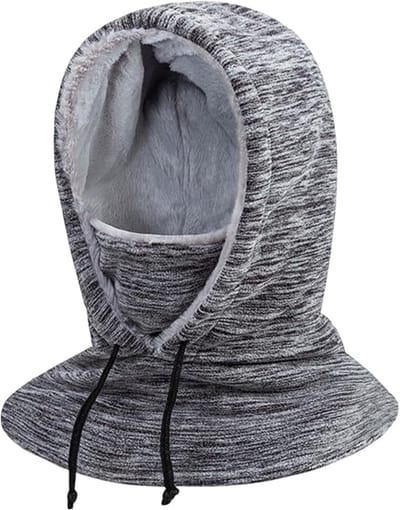Winter Fietsen Gezichtsmasker Hoed - Winter Fietsen Fleece Gezichtsmasker Warme Sjaal, Verstelbare Volledige Gezichtsbedekking Koud Weer Nekwarmer voor Reizen, Fitness Lichtgrijs, Lichtgrijs