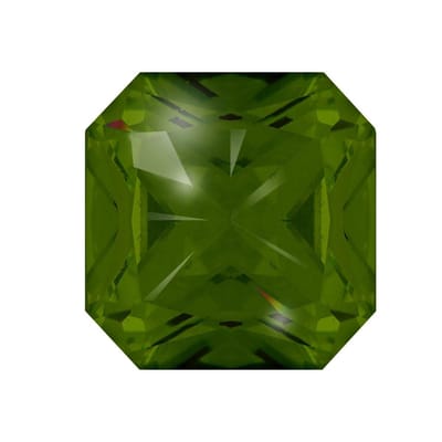 Quiges - Eligo Verwisselbaar Glas geslepen 12 mm Vierkant Zirkonia Groen voor Zilveren Ring - 12 mm - ER12S013