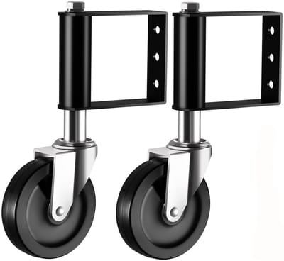 GELLDG 2 deurwielen - 10 cm rubberen zwenkwielen - 360 graden draaibaar - inclusief montageschroeven - met remmen - geveerde zwenkwielen - geschikt voor houten deuren, metalen draaideuren en metalen buisdeuren