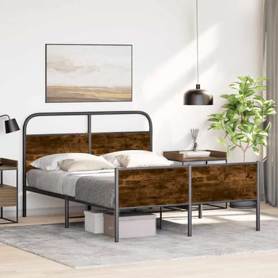 vidaXL - Bedframe - zonder - matras - bewerkt - hout - sonoma - eikenkleur - 135x190cm