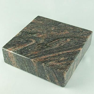 Granieten Sokkel - Vaas en Lamp Voet - Grafdecoratie - Hoogglans Gepolijst - 20x20x5 cm - Himalaya Bruin