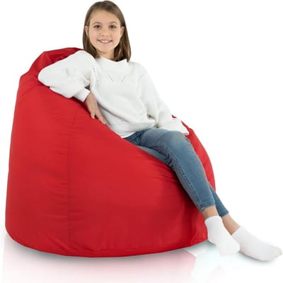 Zitzak XL voor Binnen en Buiten - Waterdicht Beanbag voor Kinderen en Volwassenen - Grote Rode Loungestoel met Wasbare Hoes