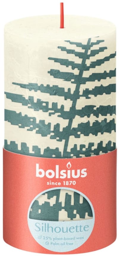 Bolsius Rustiek kaars 130/68 bladmotief