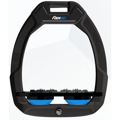 Zwart/zwart/blauwe Ultra Grip veiligheidszaadjes voor paardrijden Flex-On Safe-On