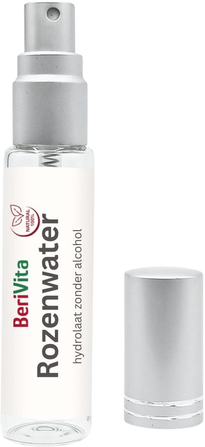 Rozenwater 10ml Spray - Puur - Hydrosol, Hydrolaat van Rosa damascena, Bulgaarse Roos - Gezicht en Body Mist - Natuurlijke Toner