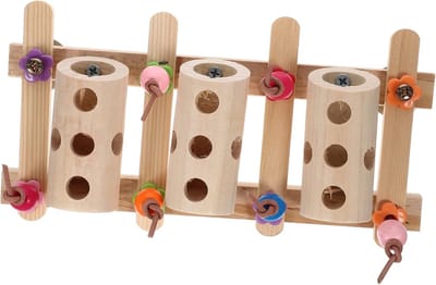 Vogel Foerageer Speelgoed - Vogel Voedsel Educatief - Stimuleert Natuurlijk Gedrag - Duurzaam Houten Materiaal - 218 g - Multicolor