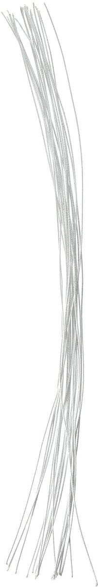 20x Bloemendraad Met Stof Overtrokken Wit - 22 Gauge - 45 cm Lang