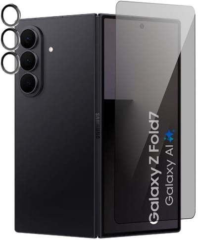 Privacy Screenprotector & Camera Protector geschikt voor Samsung Galaxy Z Fold 7 - Volledig Dekkend Glas