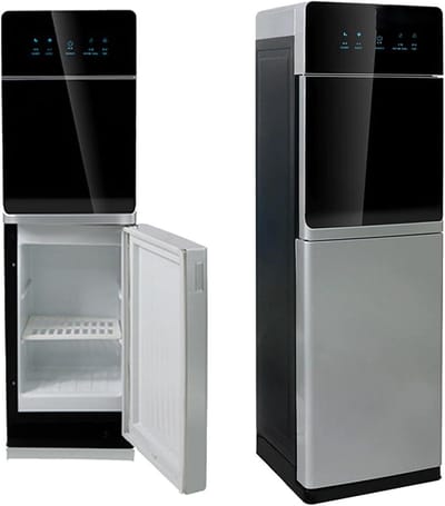 Waterdispenser Warm Koud - Waterkoeler Drankjes - Direct Water Tappen - Energiebesparend Ultrastil - 103 cm Hoog - Zwart Zilver