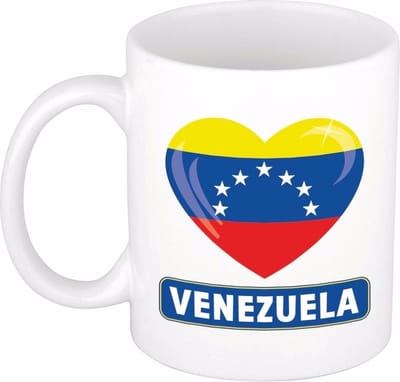 Koffie mok met vlag Venezuela - drinkbeker - Venezuelaanse vlag - 300 ml - supporters - feestartikelen - cadeau