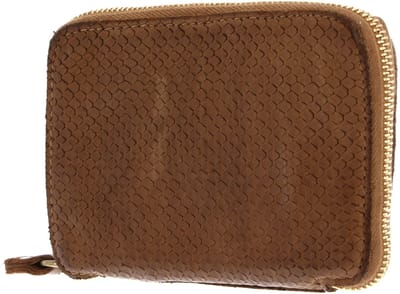 CATERINA LUCCHI Leren Portemonnee Parma Nina Zip Around Wallet Cognac Lichtbruin