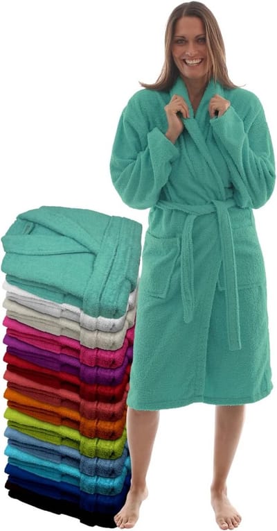 Luxe Badjas Unisex 100% Katoen Terry Badstof Gewicht 400g met Riem en Zakken