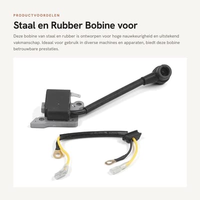 Dailygoods- Bobine Staal/Rubber - Uitstekend Vakmanschap - Hoge Nauwkeurigheid - Compatibel met JONSERED 2036/2040 - Voor Fabriek - Duurzaam Materiaal - Ontstekingsspoel