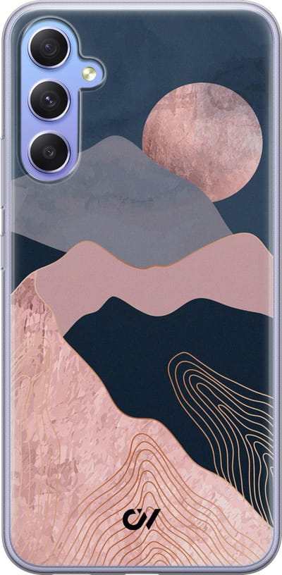 Hoesje geschikt voor Samsung Galaxy A34 hoesje - Landscape Rosegold - - Roze - - Casevibes