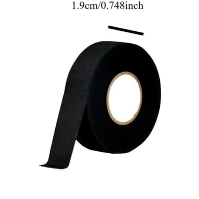 Ruban électrique Ruban de harnais résistant à la chaleur Ruban adhésif en tissu Ruban imperméable Ruban isolant en tissu automobile 19mm (0.75inch) black