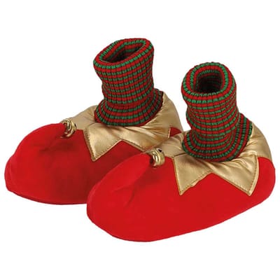 Kerstsloffen kids - Elfthema - Rood - Maat 23/24 - kerst pantoffels - kerst sloffen - Sloffen jongens - Sloffen meisjes