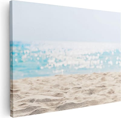 Artaza Canvas Schilderij Zeezicht - 40x30 cm - Klein - Wanddecoratie Kust - Muurdecoratie Strand - Schilderijen Op Canvas