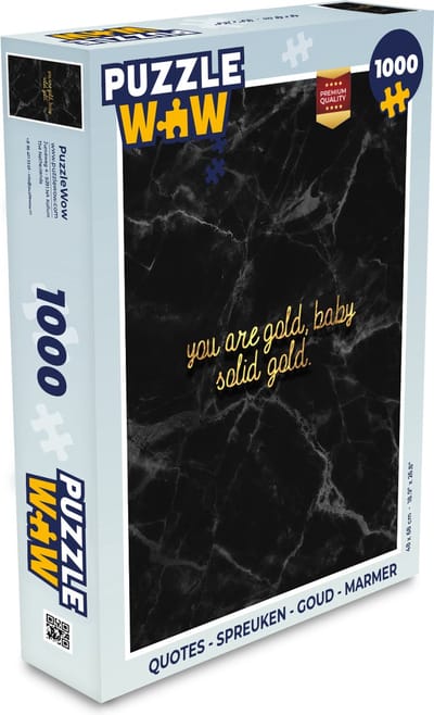 Puzzel Quotes - Spreuken - Goud - Marmer print - Legpuzzel - Puzzel 1000 stukjes volwassenen