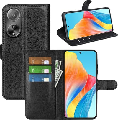 MobyDefend Hoesje - Geschikt voor Oppo A98 - Kunstleren Wallet Book Case (Sluiting Voorkant) - Zwart