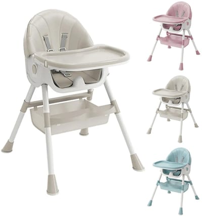 Dailygoods Baby 4-in-1 kinderstoel met tafel, verstelbaar, opvouwbaar, kinderstoel, combinatie kinderstoel, eetkamerstoe