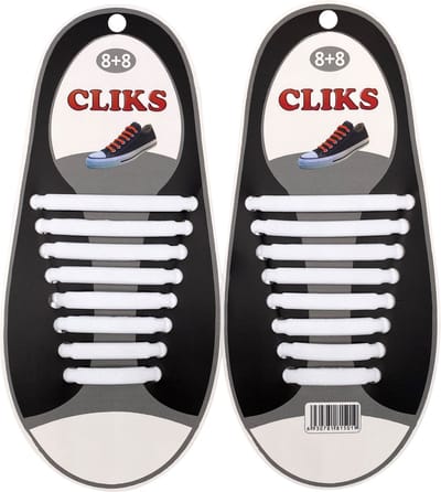Elastische Veters Wit - Zonder Strikken - 1 Paar Schoenen - Kinderen & Volwassenen - CLIKS
