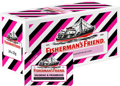 Fisherman's Friend Salmiak & Framboos Suikervrij - 24 zakjes x 25 gram