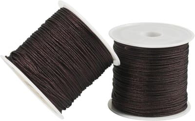 2 Rollen Bruin Nylon Draad 0.8mm Gevlochten Kralen Touw voor Vriendschapsarmbanden, Sieraden Maken en Macramé Knopen