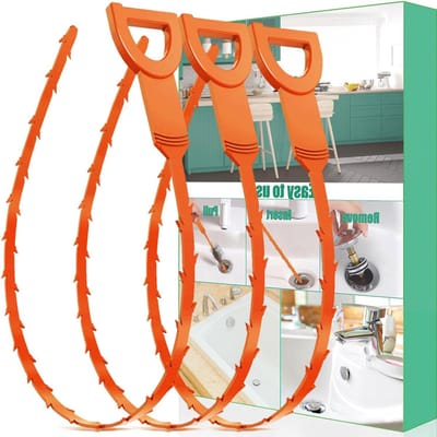 Afvoer Ontstopper - Verstopper Verwijderaar - Douche Gootsteen - Flexibel Barbed Wire - 3 Stuks 50cm - Blauw