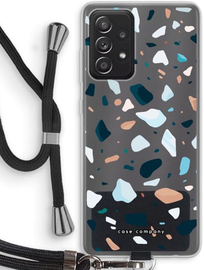 Case Company® - Hoesje met koord geschikt voor Samsung Galaxy A52s 5G hoesje met Koord - Terrazzo N°13 - Telefoonhoesje met Zwart Koord - Bescherming aan alle Kanten en Over de Schermrand