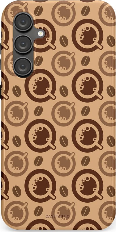 Casetastic Hoesje Geschikt voor Samsung S23 FE - Stijlvolle Beschermende Duo-layer Case - Cappuccino Ontwerp