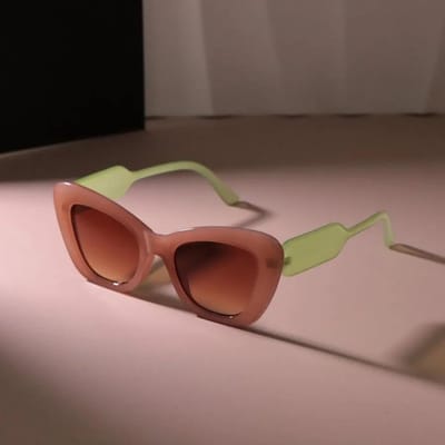Lunettes de Soleil Style Dégradé Femmes Hommes Lunettes de Soleil Oeil de Chat Géométriques Vertes Miroir Designer Mode other black