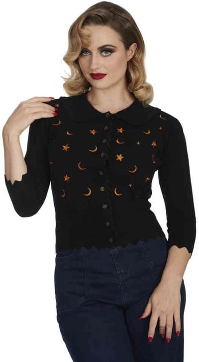 Banned - Half Moon Cardigan - XL - Zwart