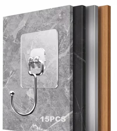 Cosensi- Kleefhaken 15 stuks - Transparante J-haken - Wandhaken zonder boren - Onzichtbare ophangoplossing - Stevig PVC-materiaal - Eenvoudige montage
