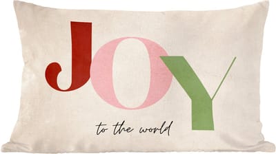 Sierkussens - Kussentjes Woonkamer - 60x40 cm - Quotes - Joy - Kerst - Feestdagen