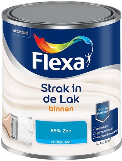 Flexa - Strak In De Lak Binnenlak Zijdeglans - 85% Zee - Mengverf - 1 L