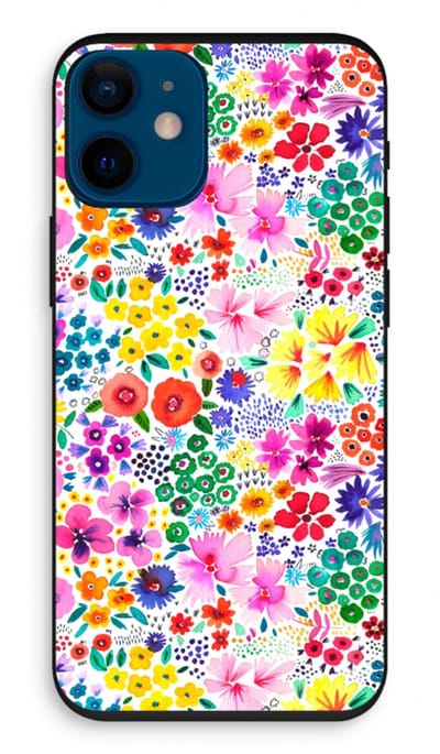 Case Company® - Hoesje geschikt voor iPhone 12 mini hoesje - Little Flowers - Biologisch Afbreekbaar Telefoonhoesje - Bescherming alle Kanten en Schermrand