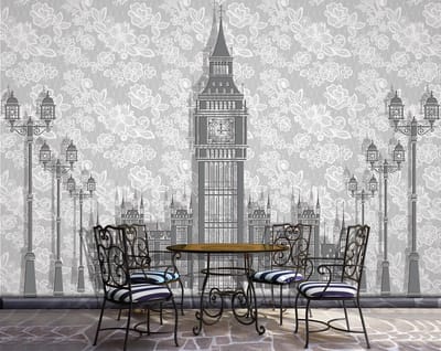 Abstract Floral London Design Photo Wallcovering